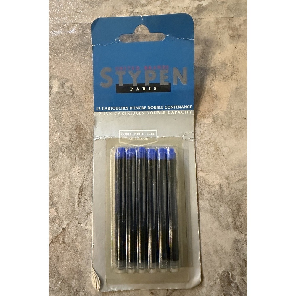 Stypen Fountain Pen Cartridges 12 Premium Blue Ink Double Capacity Cartridges